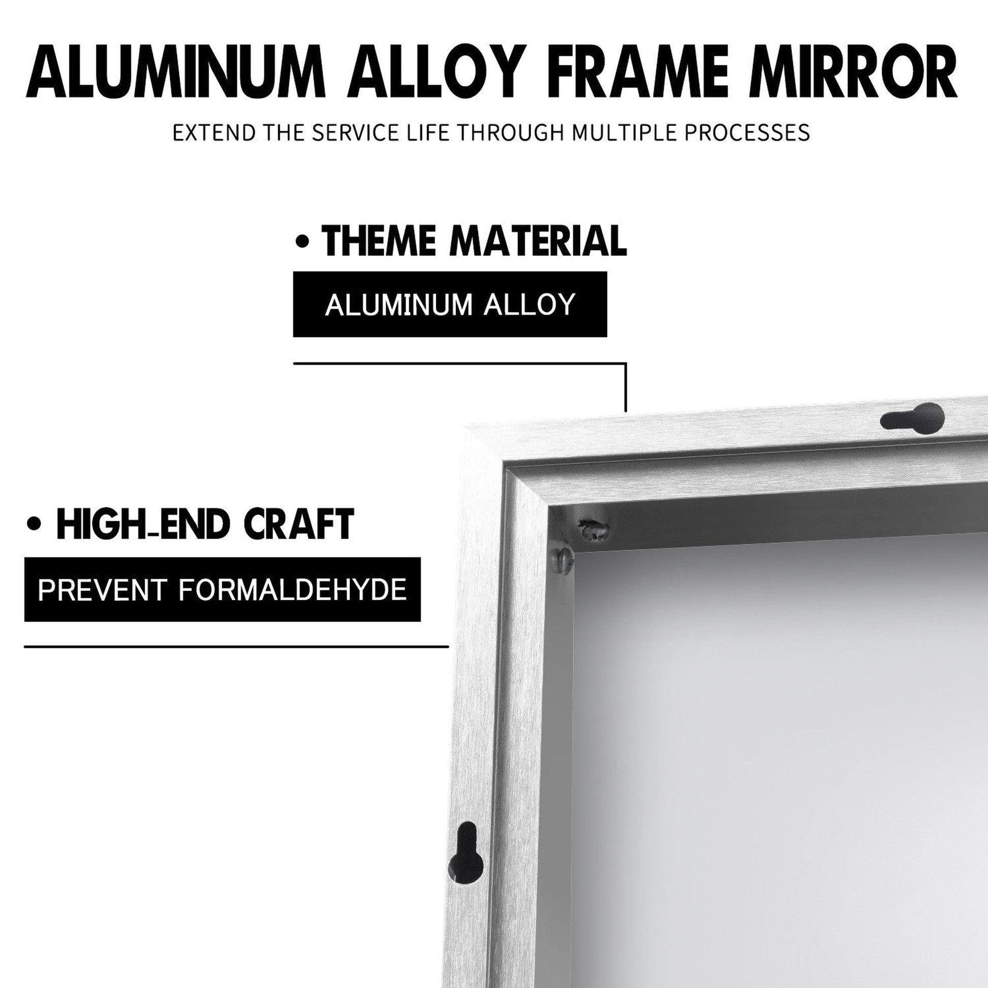 HomeRoots Silver Rectangular Wall Mirror