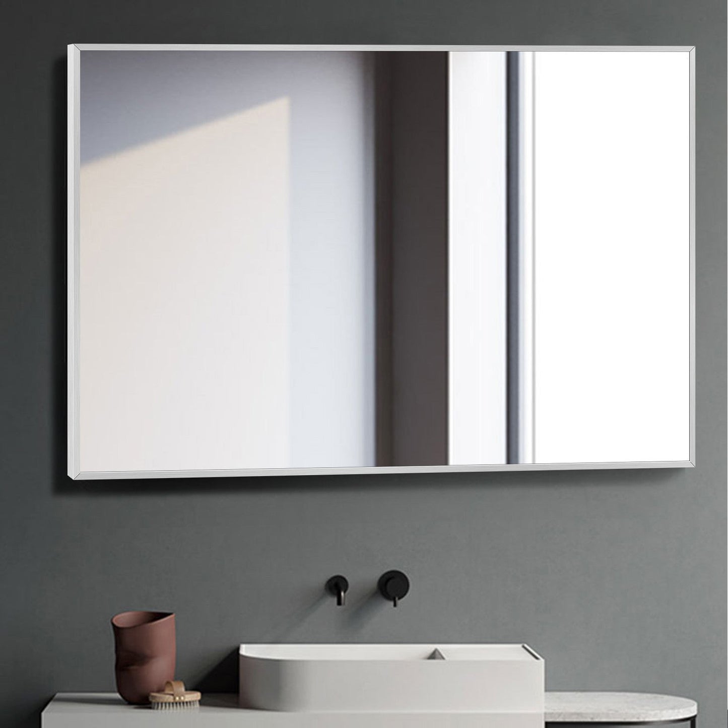 HomeRoots Silver Rectangular Wall Mirror