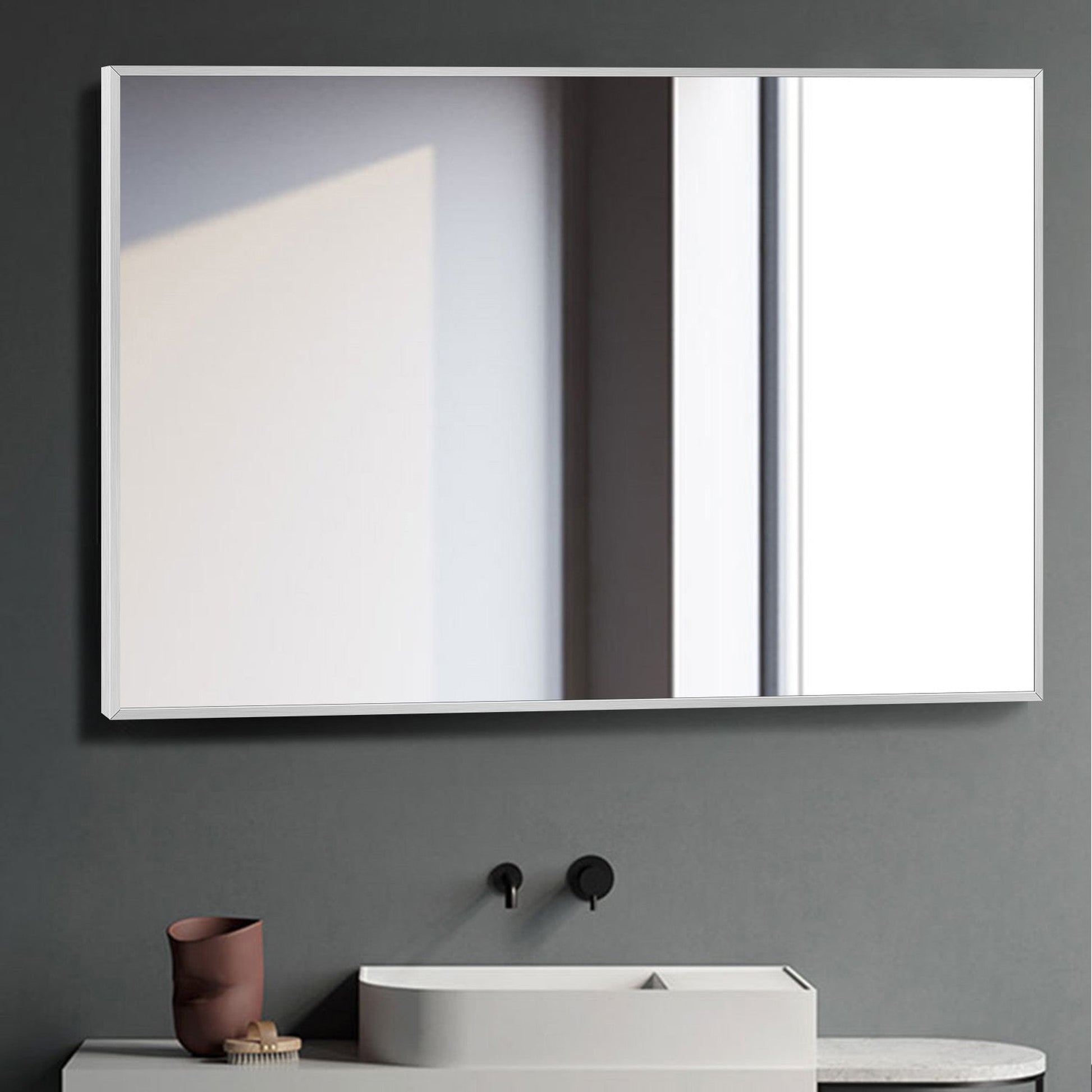 HomeRoots Silver Rectangular Wall Mirror