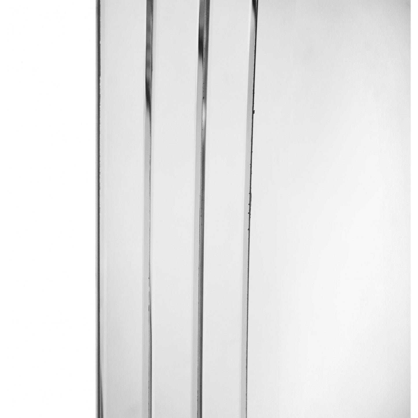 HomeRoots Silver Round Mirror with Black Corners