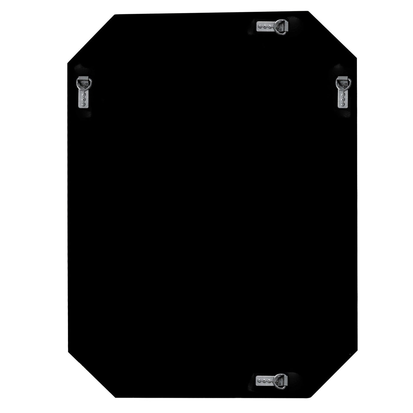 HomeRoots Silver Round Mirror with Black Corners