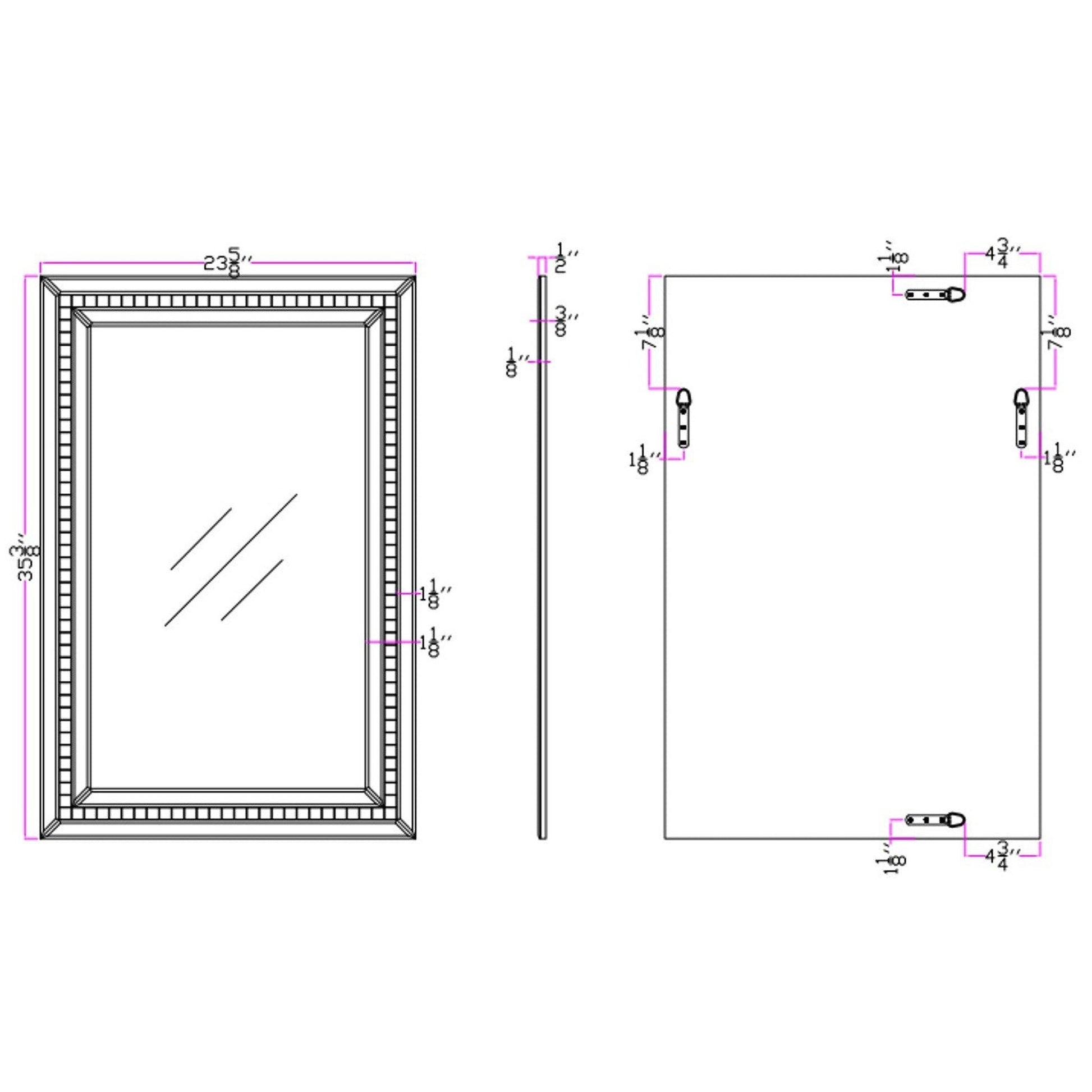 HomeRoots Silver Tiled Border Wall Mirror