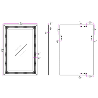 HomeRoots Silver Tiled Border Wall Mirror