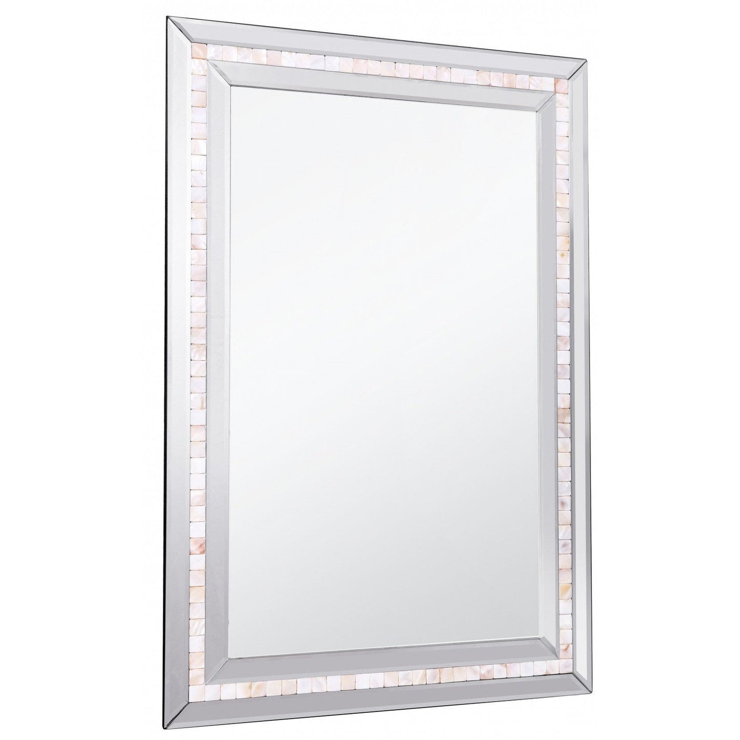HomeRoots Silver Tiled Border Wall Mirror