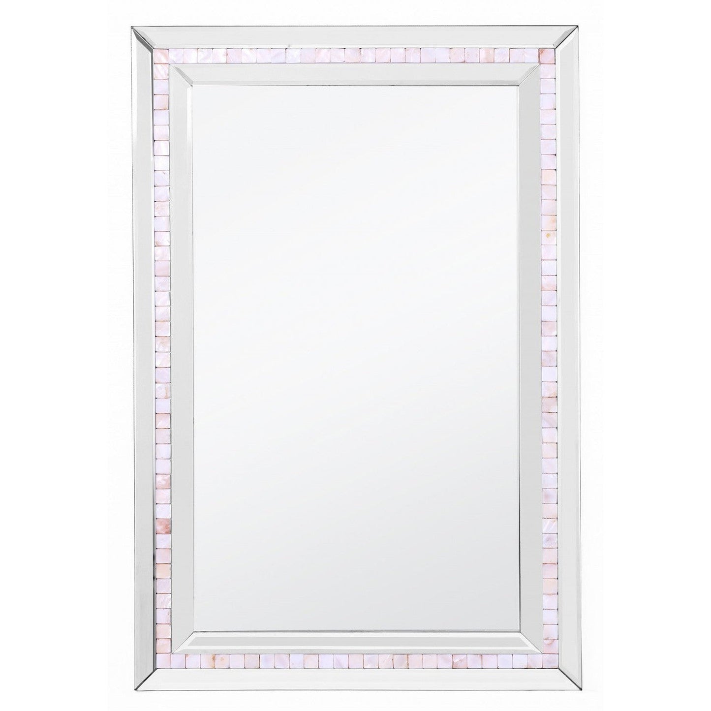 HomeRoots Silver Tiled Border Wall Mirror