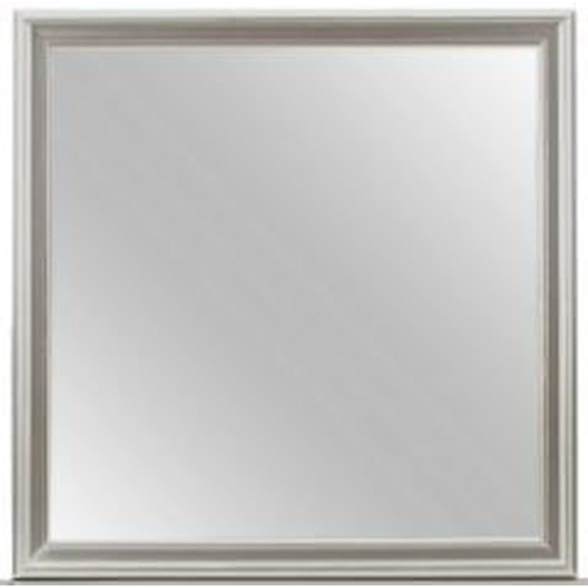 HomeRoots Silver Tone Sleek Wood Square Wall Mount Mirror