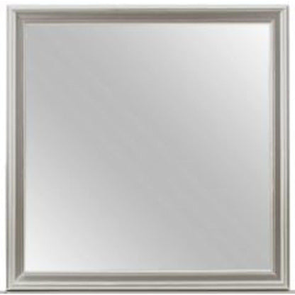 HomeRoots Silver Tone Sleek Wood Square Wall Mount Mirror