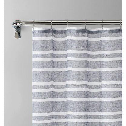 HomeRoots Silvery Gray And White Striped Shower Curtain