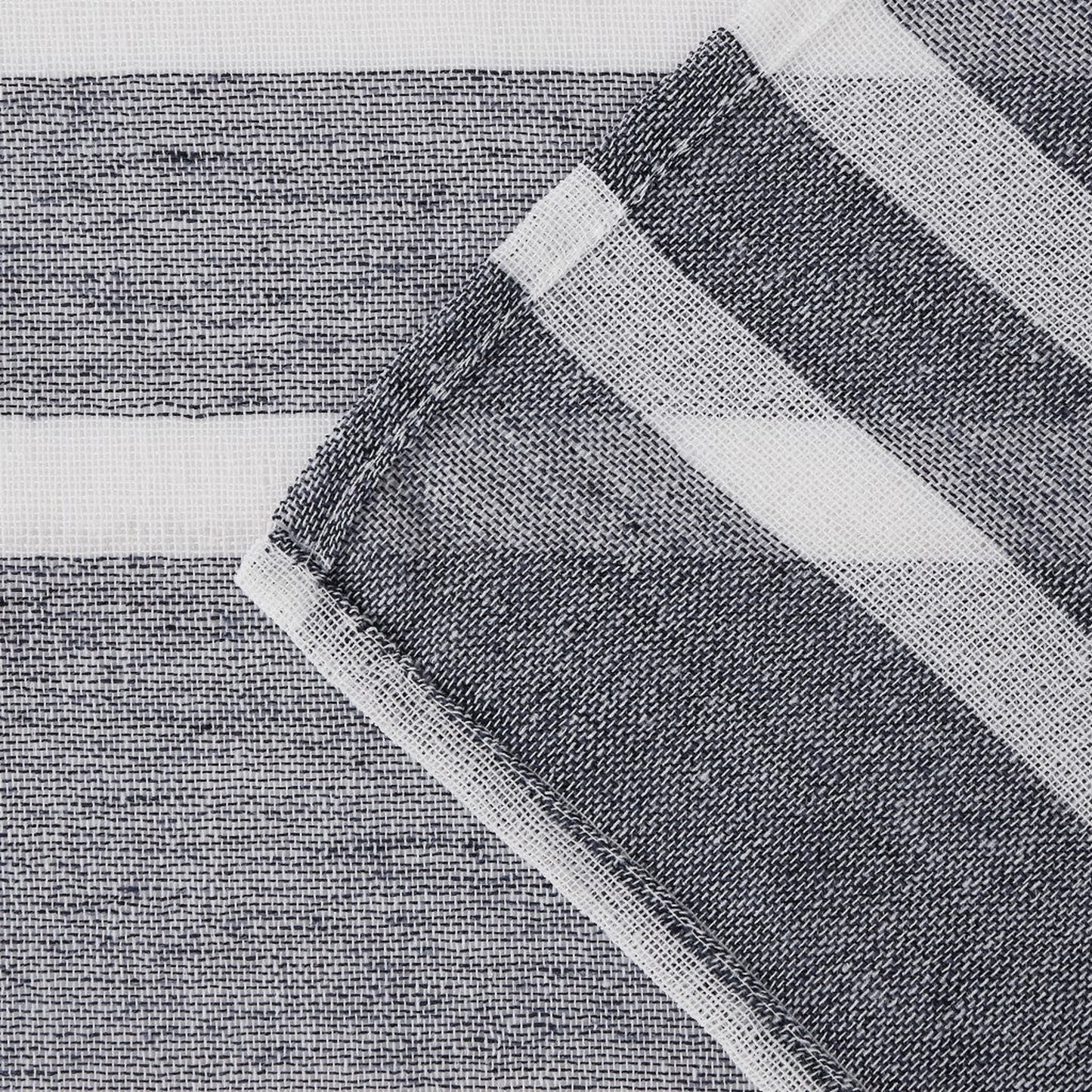 HomeRoots Silvery Gray And White Striped Shower Curtain