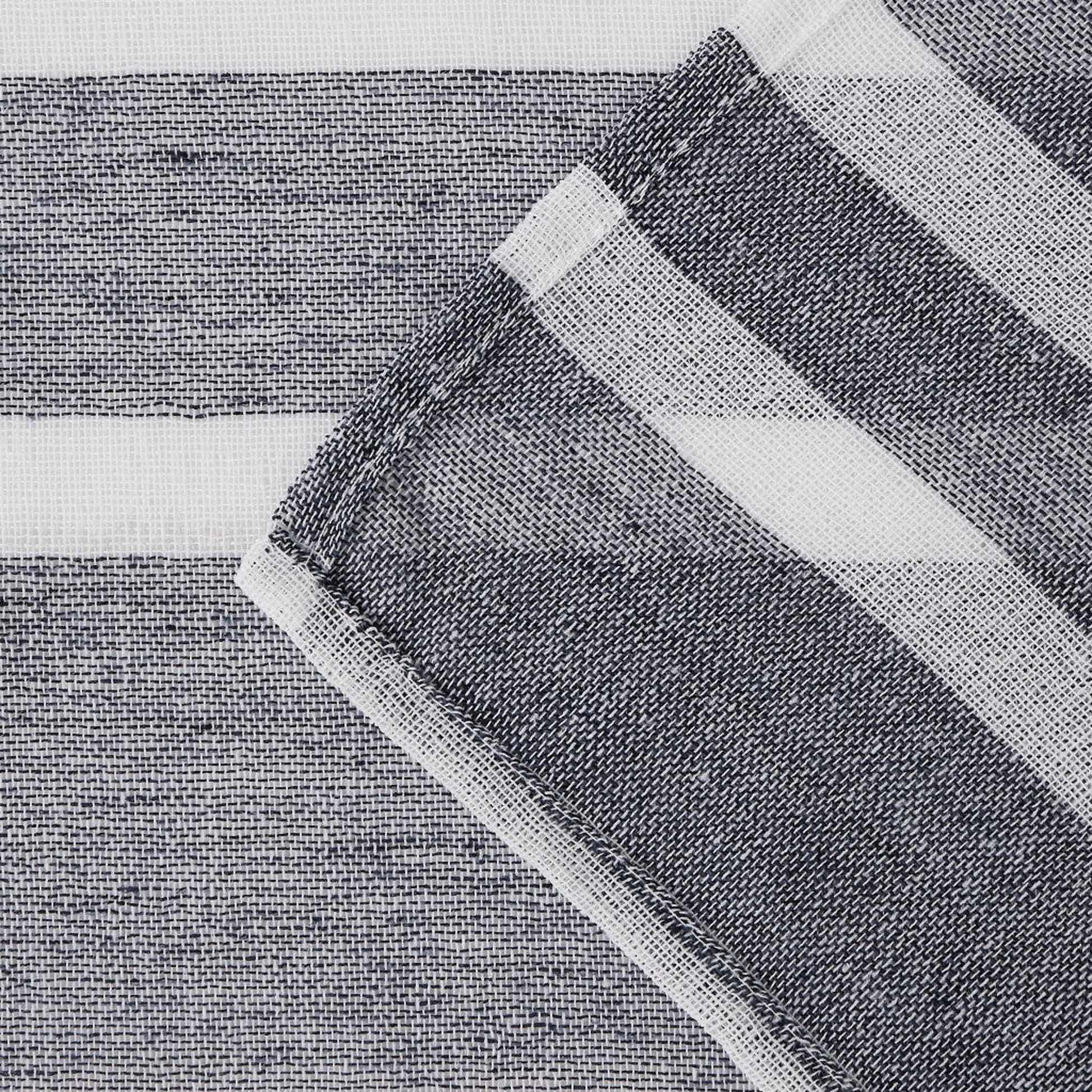 HomeRoots Silvery Gray And White Striped Shower Curtain