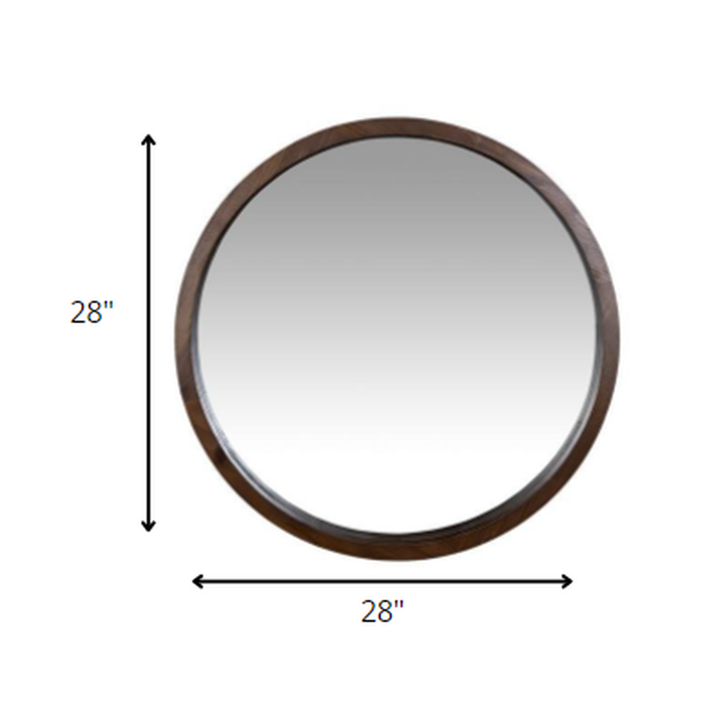 HomeRoots Simple Modern Dark Brown Round Wall Mirror