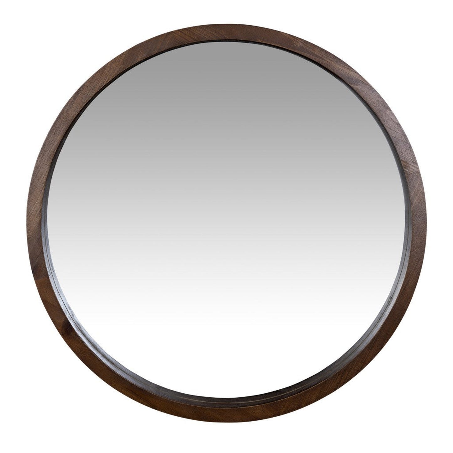 HomeRoots Simple Modern Dark Brown Round Wall Mirror