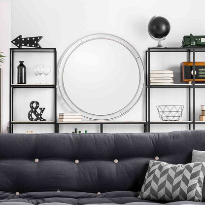 HomeRoots Simply Lined Silver Mirror