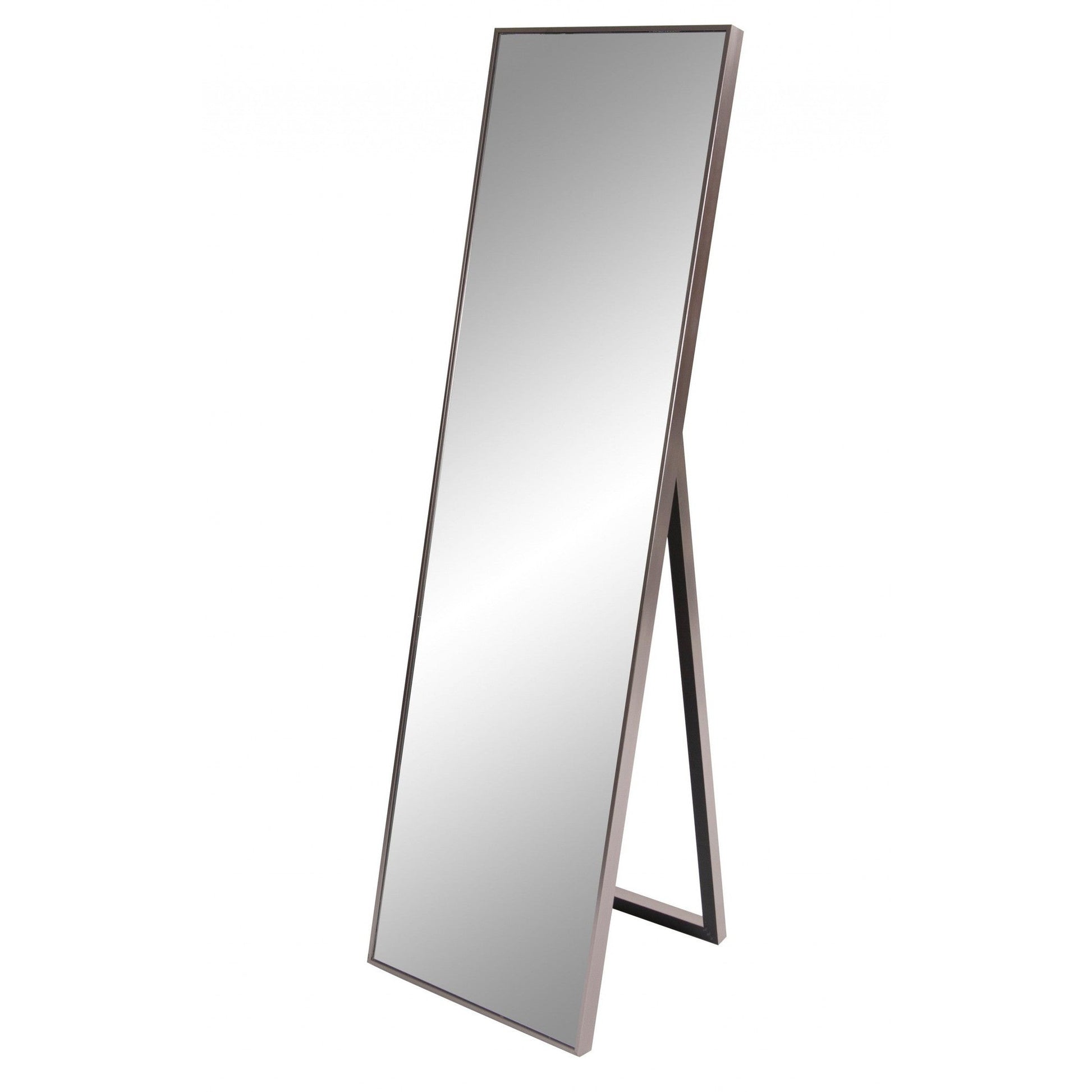 HomeRoots Sleek Brushed Brass Rectangular Full Length Standing Mirror