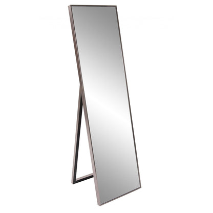 HomeRoots Sleek Brushed Brass Rectangular Full Length Standing Mirror