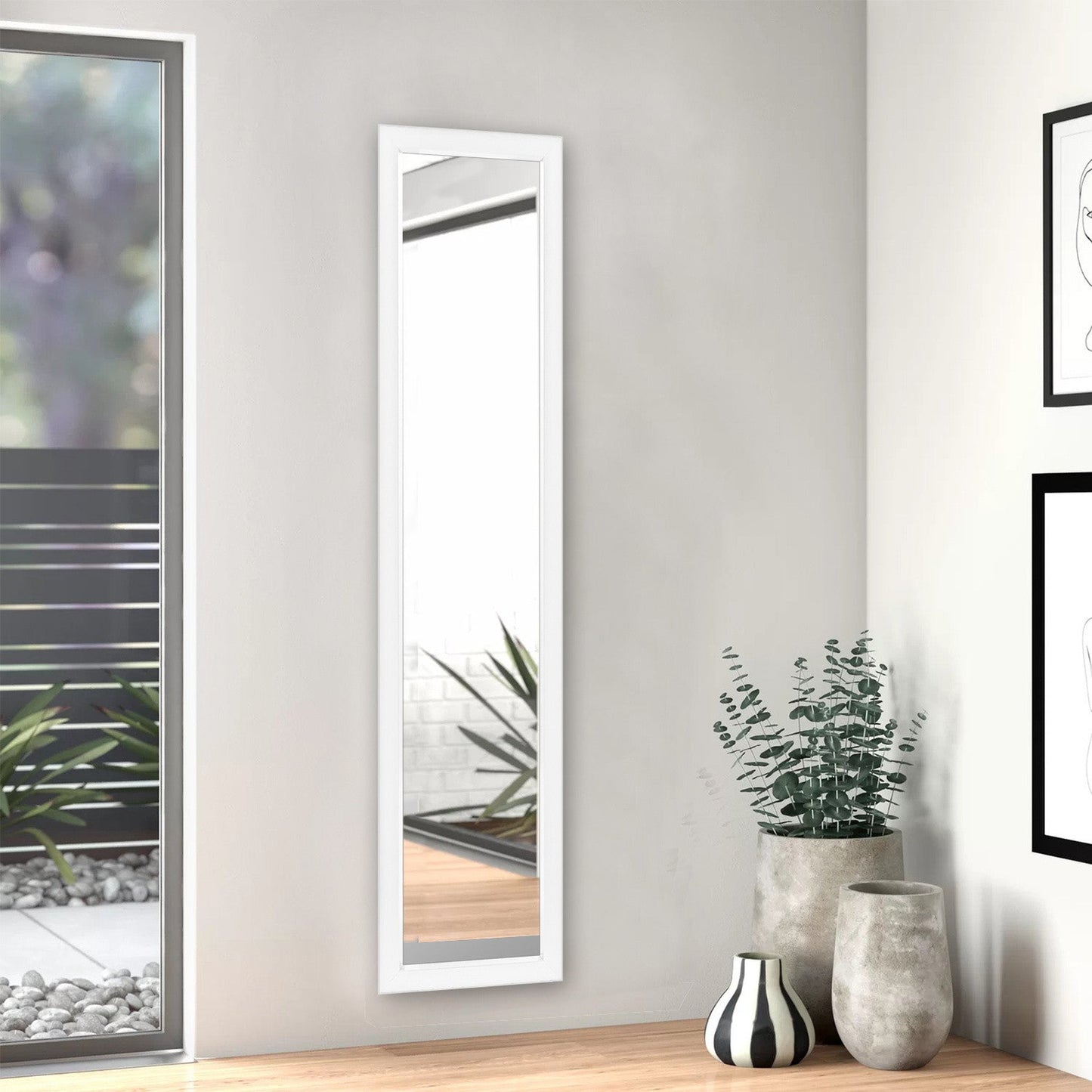 HomeRoots Sleek White Framed Mirror