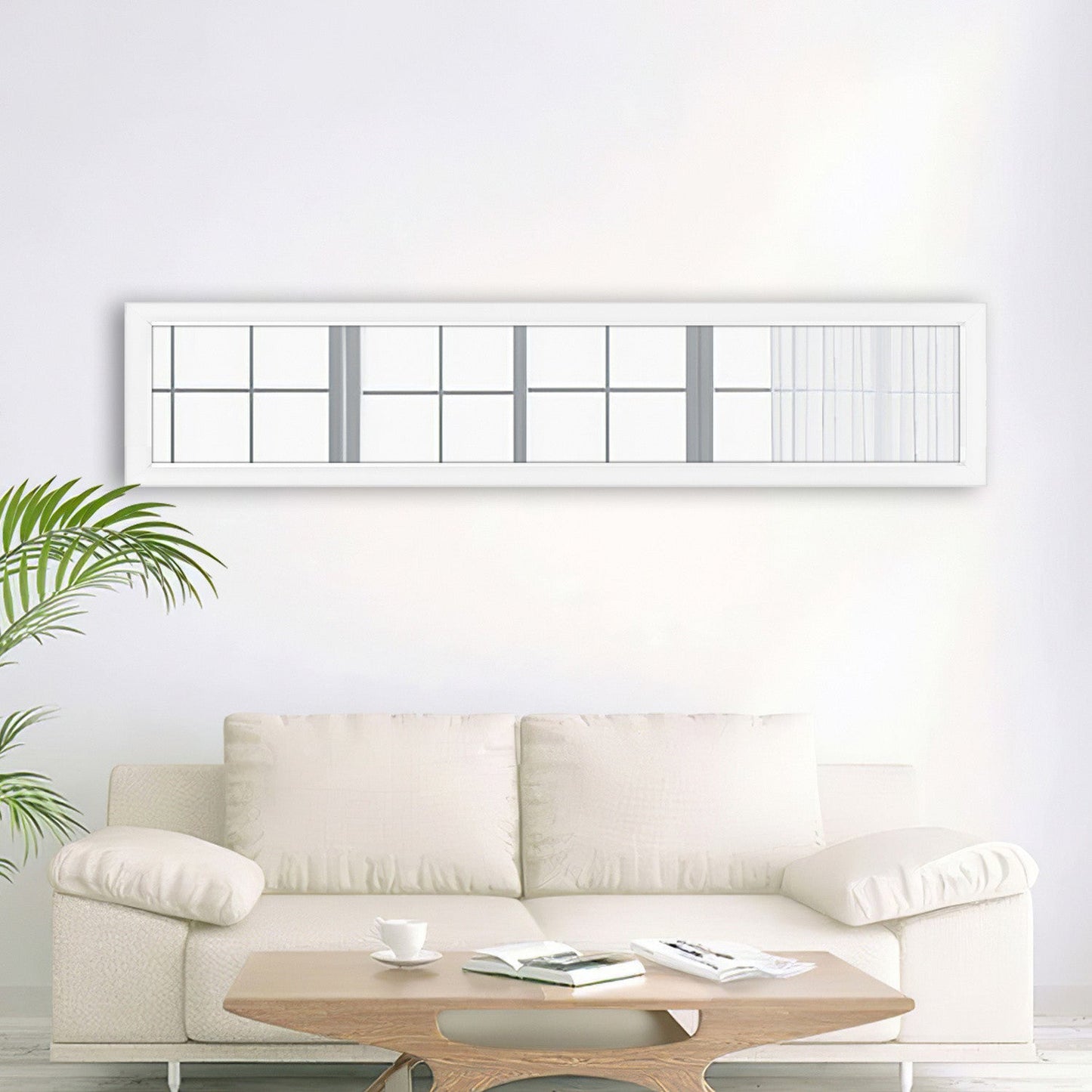 HomeRoots Sleek White Framed Mirror