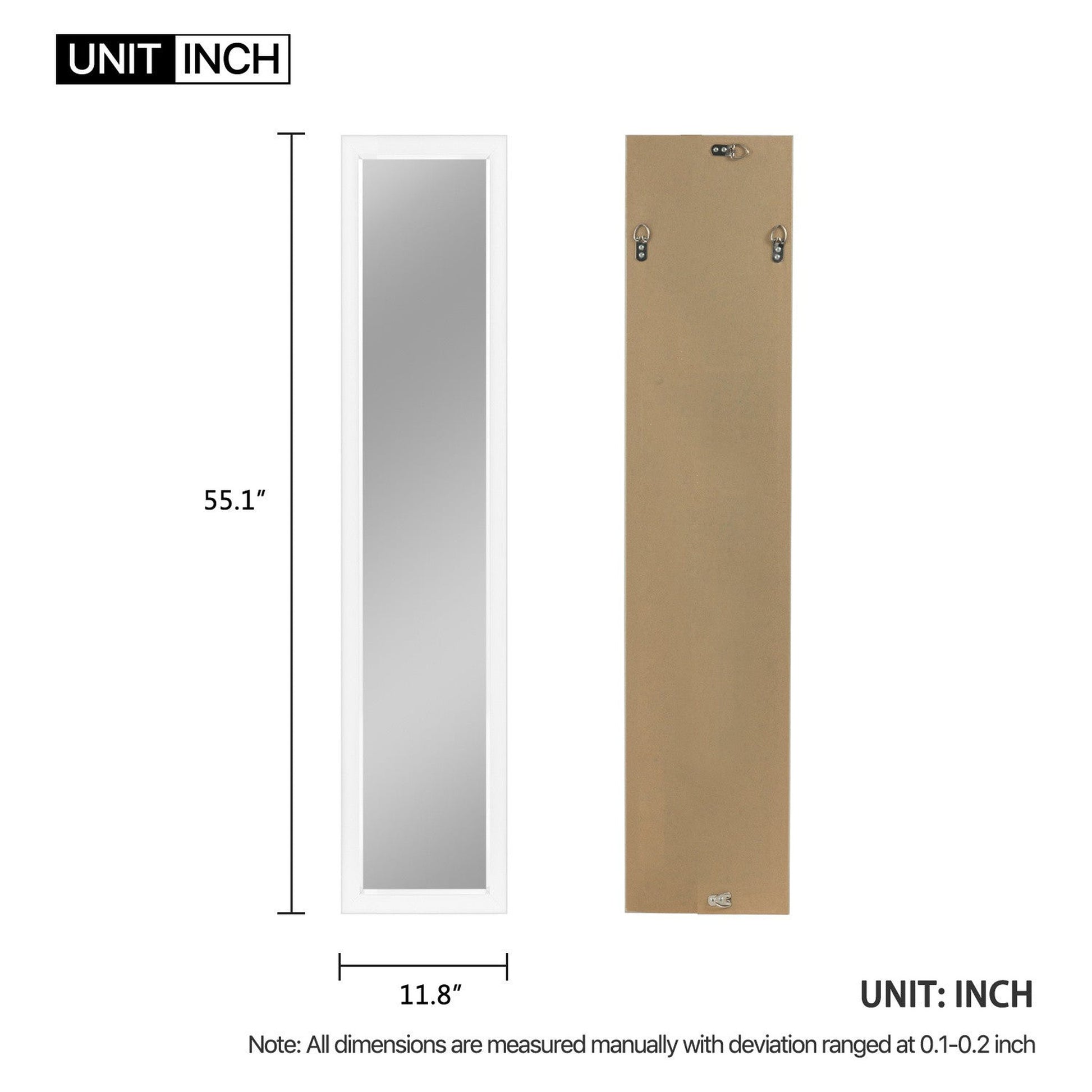 HomeRoots Sleek White Framed Mirror