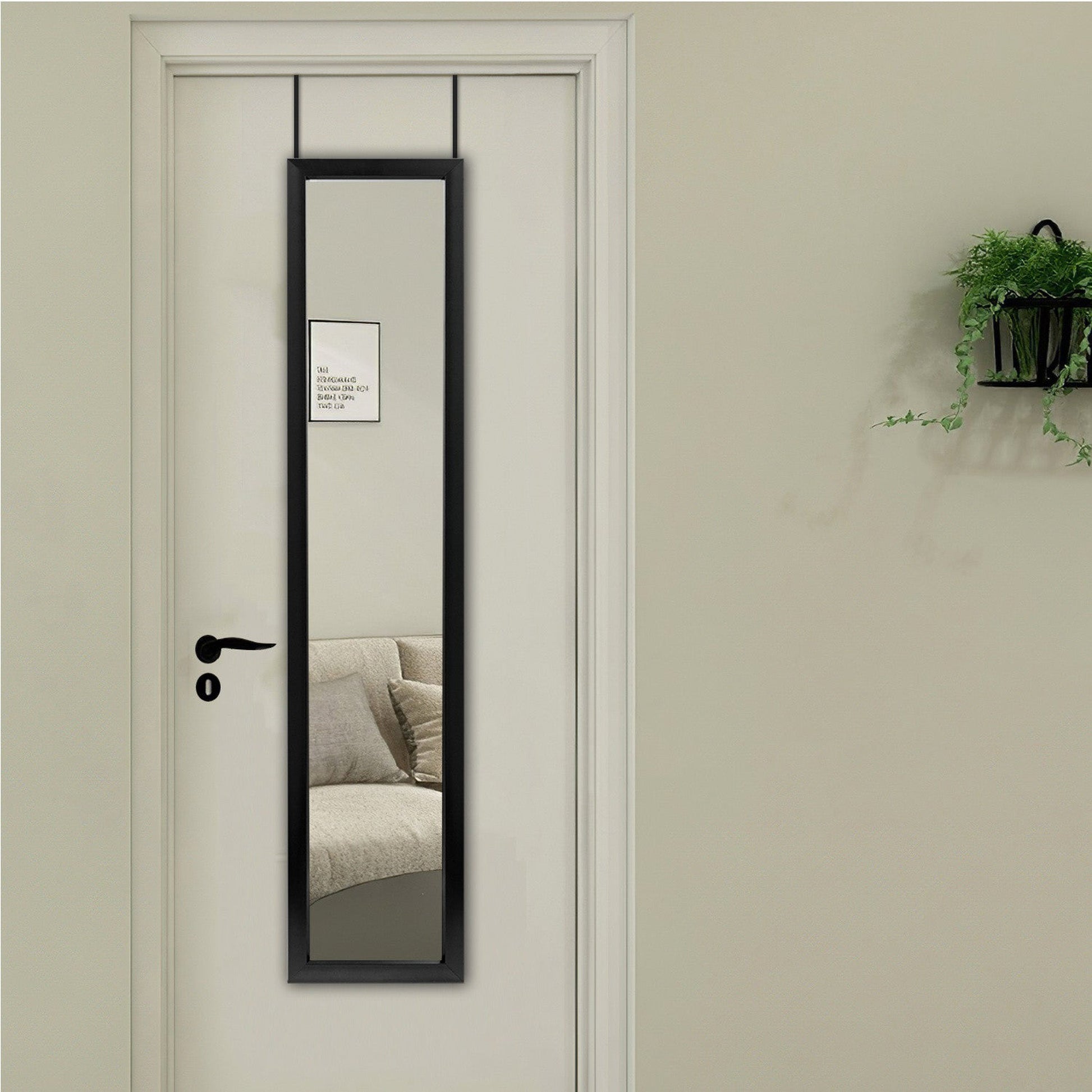 HomeRoots Slim Black Border Door Mount Mirror