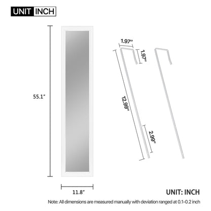 HomeRoots Slim White Border Door Mount Mirror