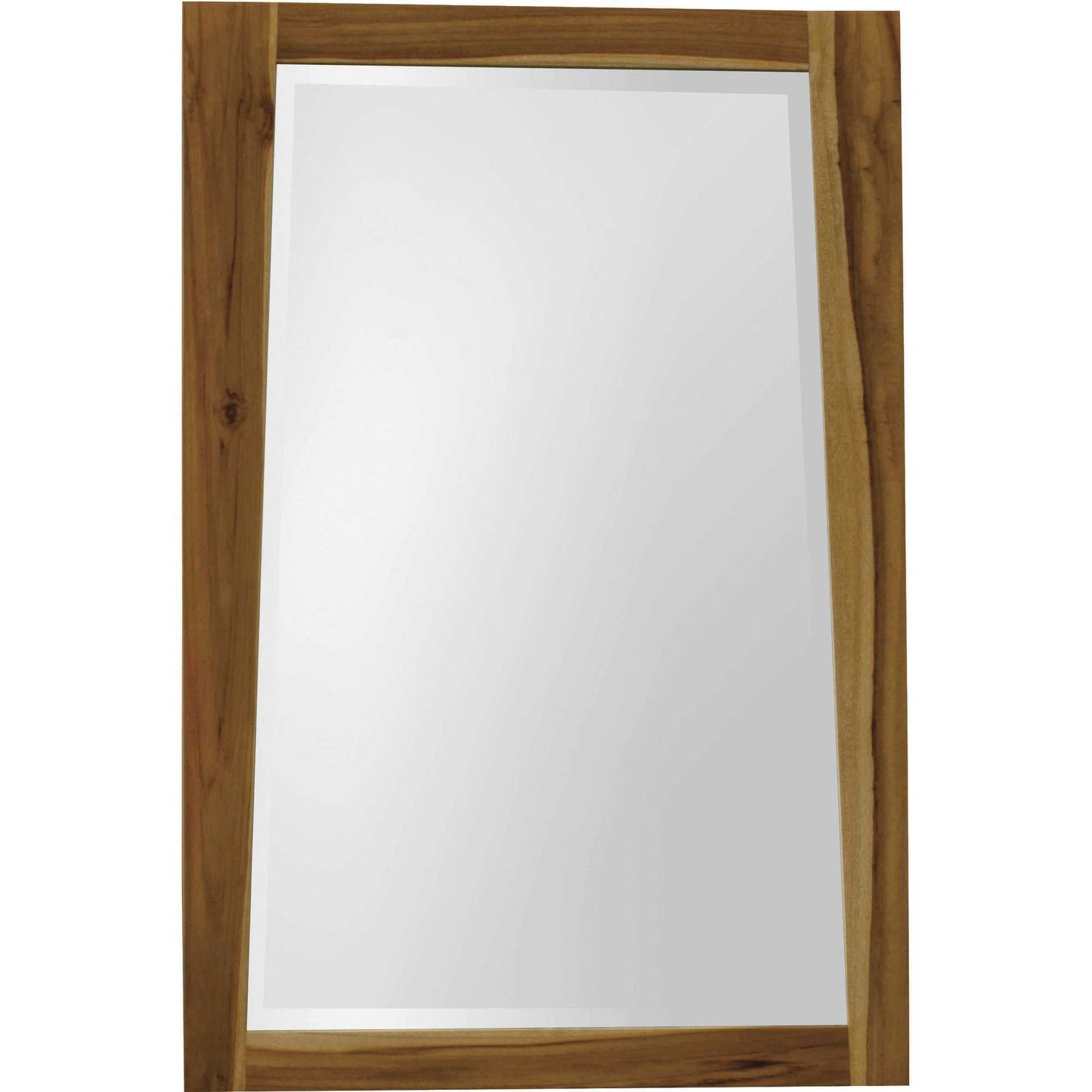 HomeRoots Solid Teak Wall Mirror in Natural Finish
