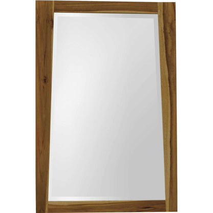 HomeRoots Solid Teak Wall Mirror in Natural Finish