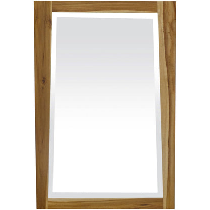 HomeRoots Solid Teak Wall Mirror in Natural Finish