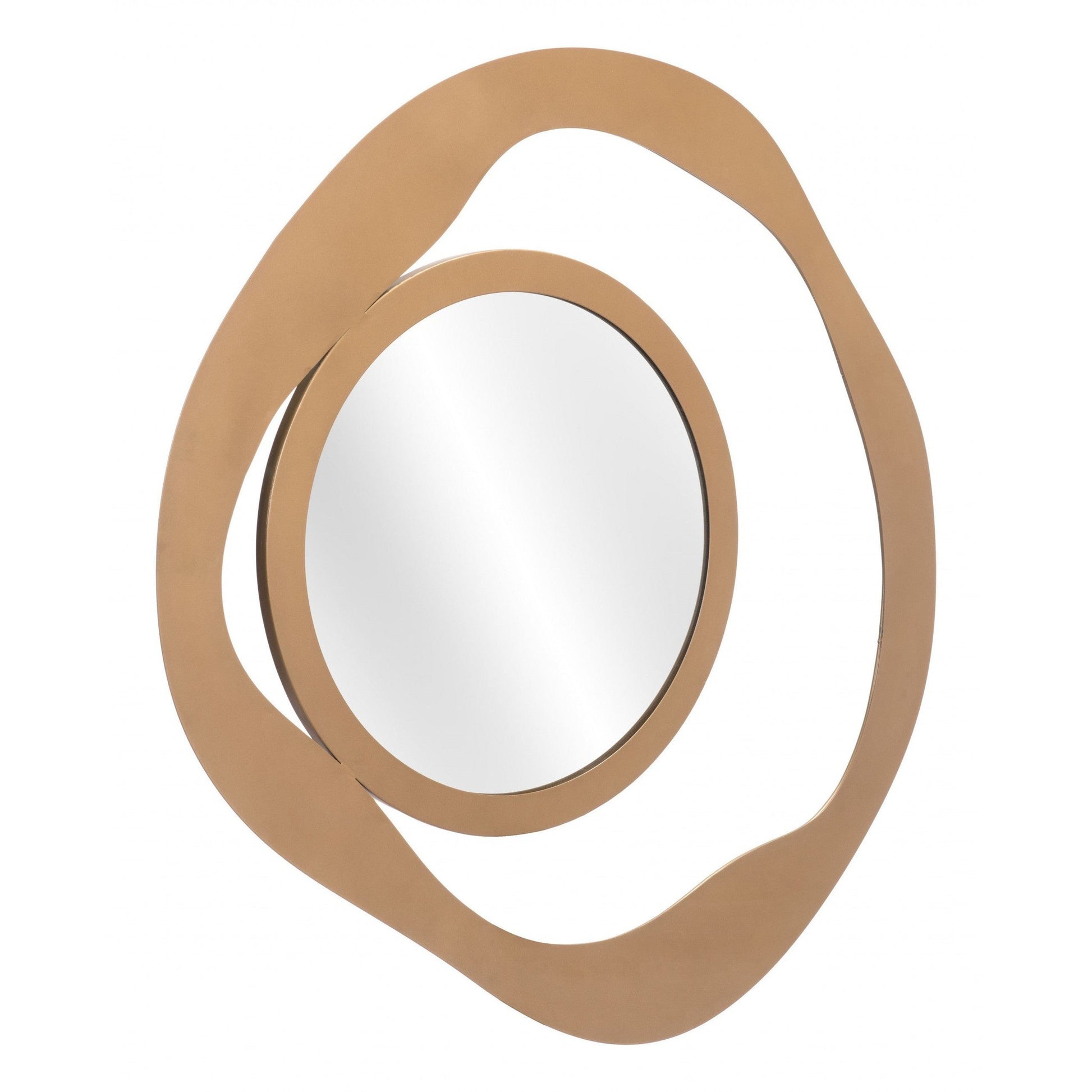 HomeRoots Spiro Contemporary Gold Round Mirror