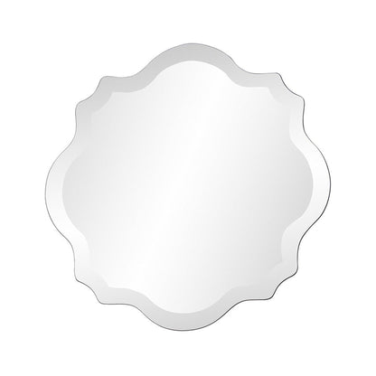 HomeRoots Square Frameless Mirror with Scallop Edges