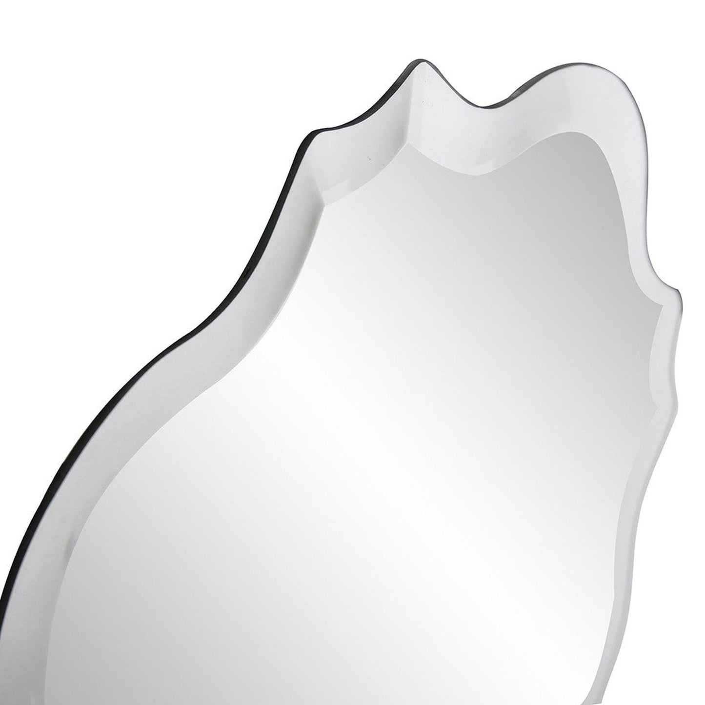 HomeRoots Square Frameless Mirror with Scallop Edges