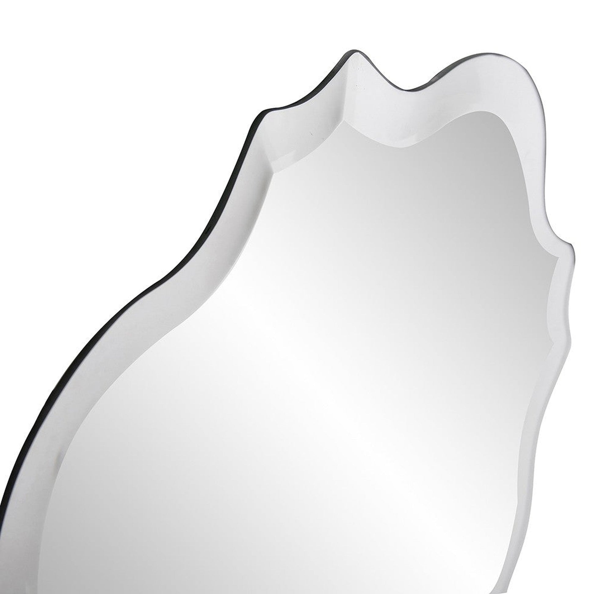 HomeRoots Square Frameless Mirror with Scallop Edges