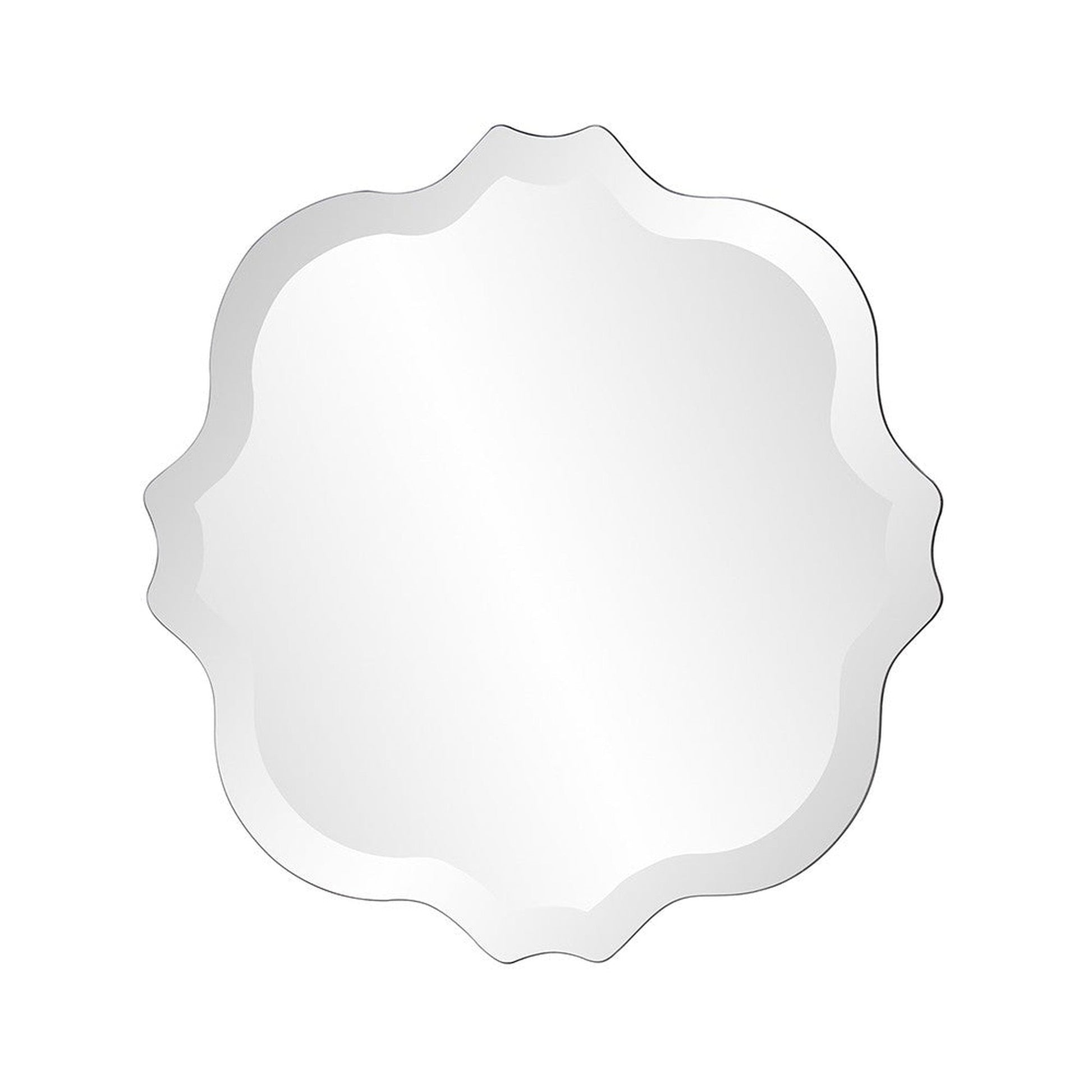 HomeRoots Square Frameless Mirror with Scallop Edges