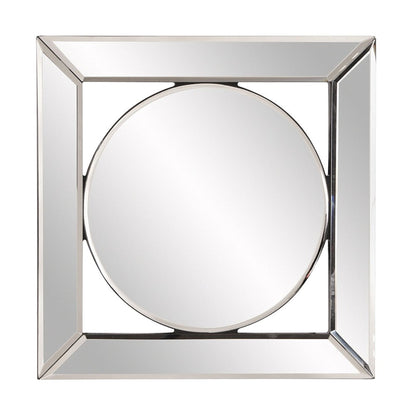 HomeRoots Square Mirror with Center Round Mirror