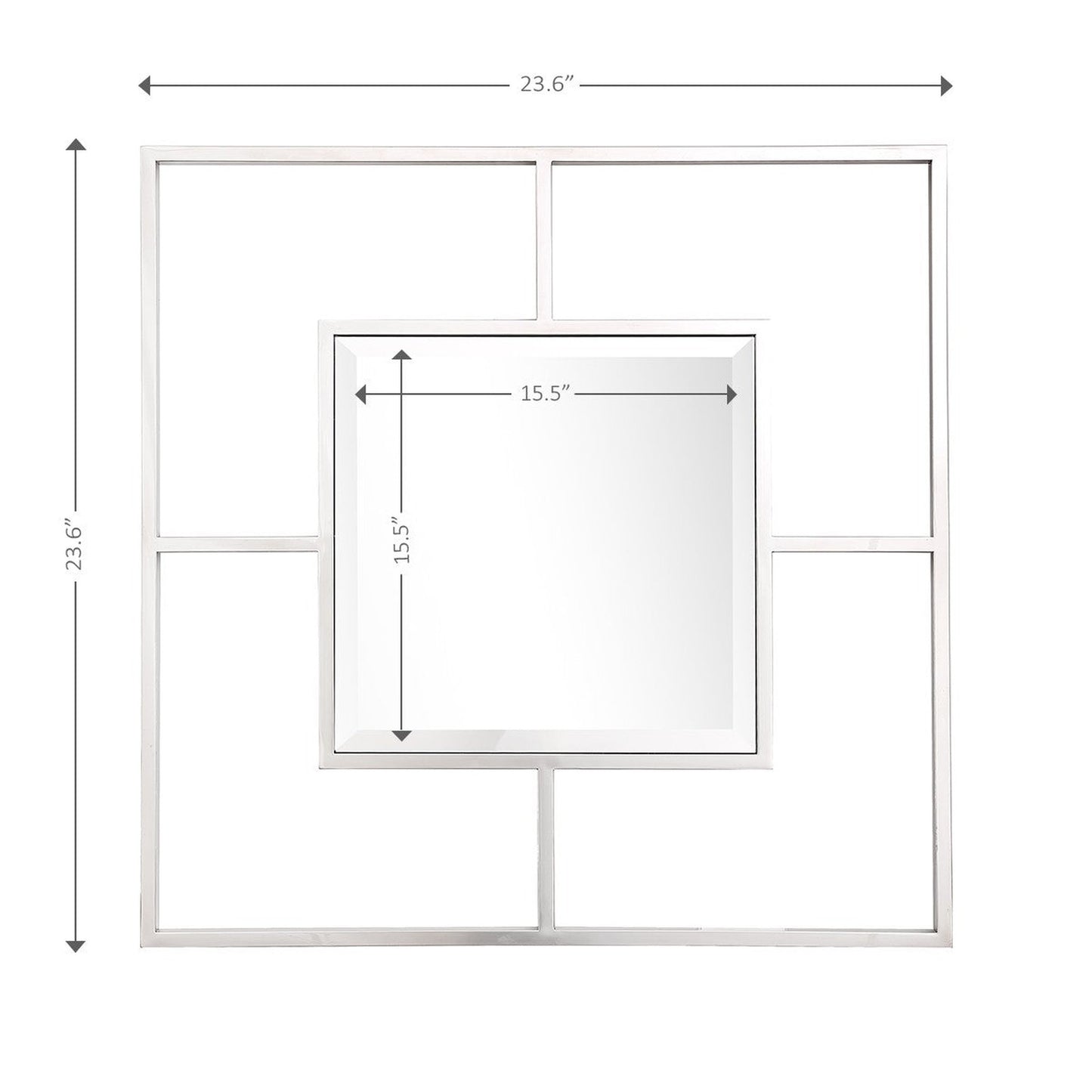 HomeRoots Square in Square Wall Mirror