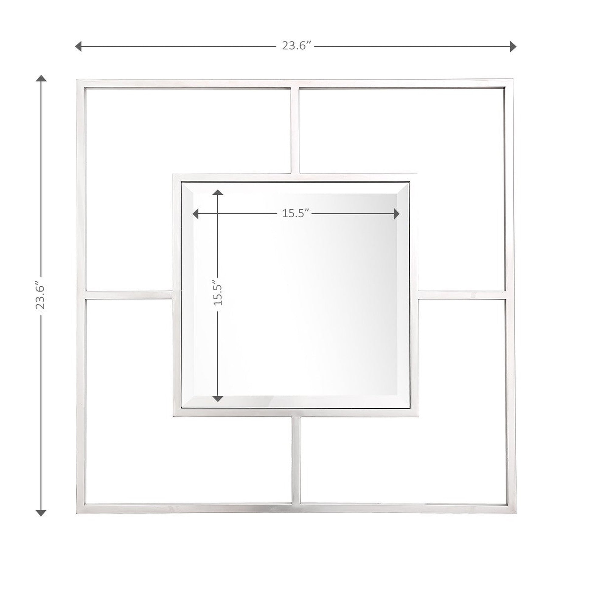HomeRoots Square in Square Wall Mirror