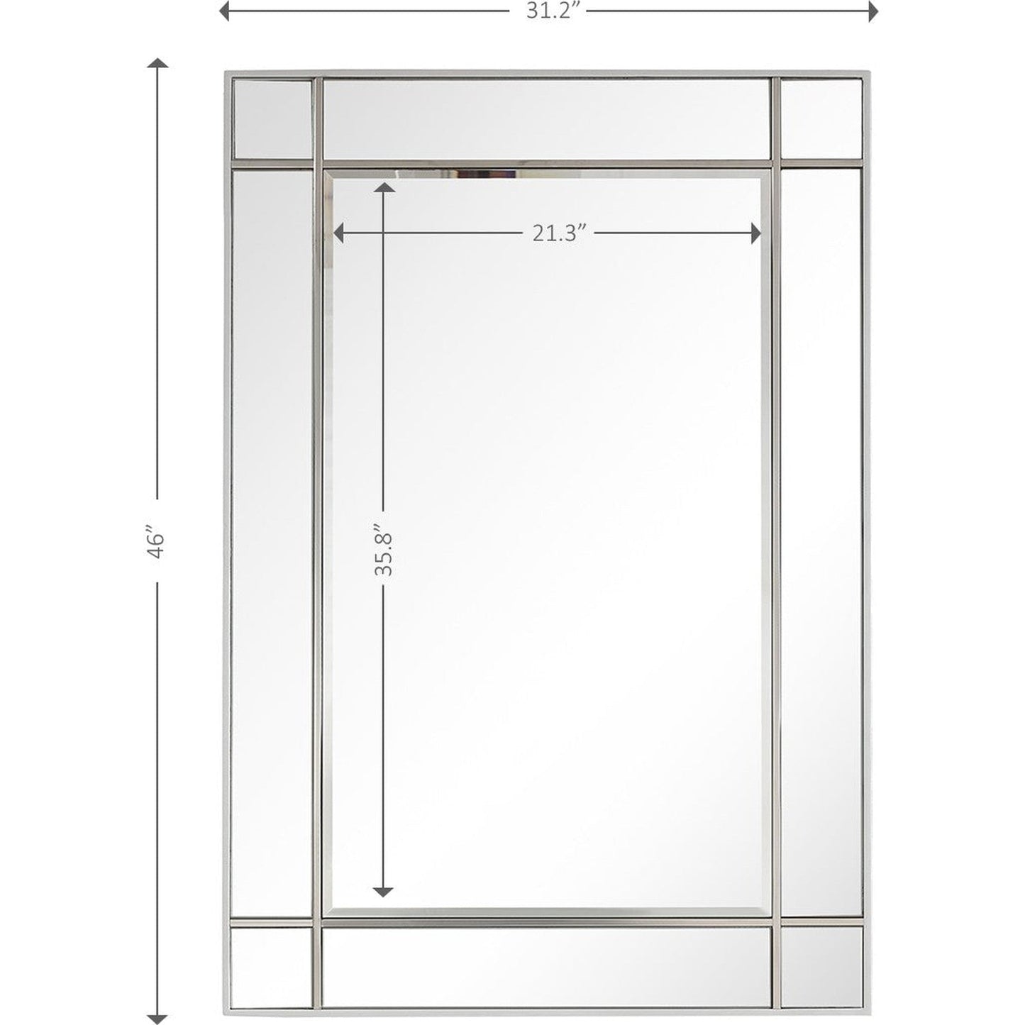 HomeRoots Stainless Steel Wall Mirror