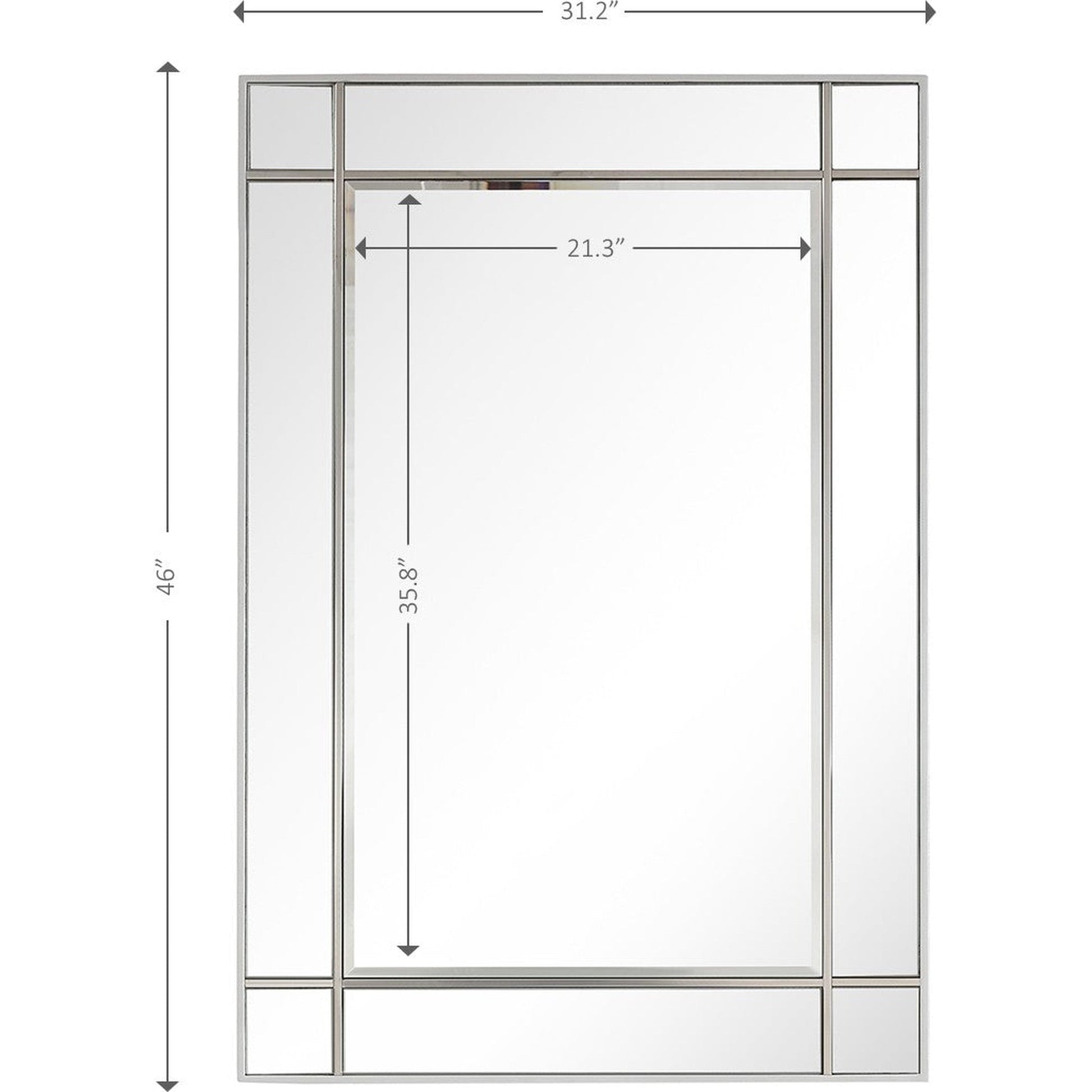 HomeRoots Stainless Steel Wall Mirror