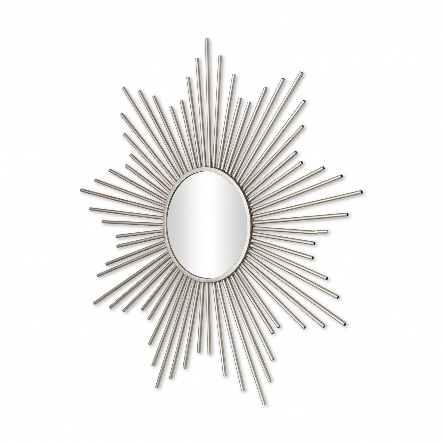 HomeRoots Striking Silver Metal Sunburst Design Wall Mirror