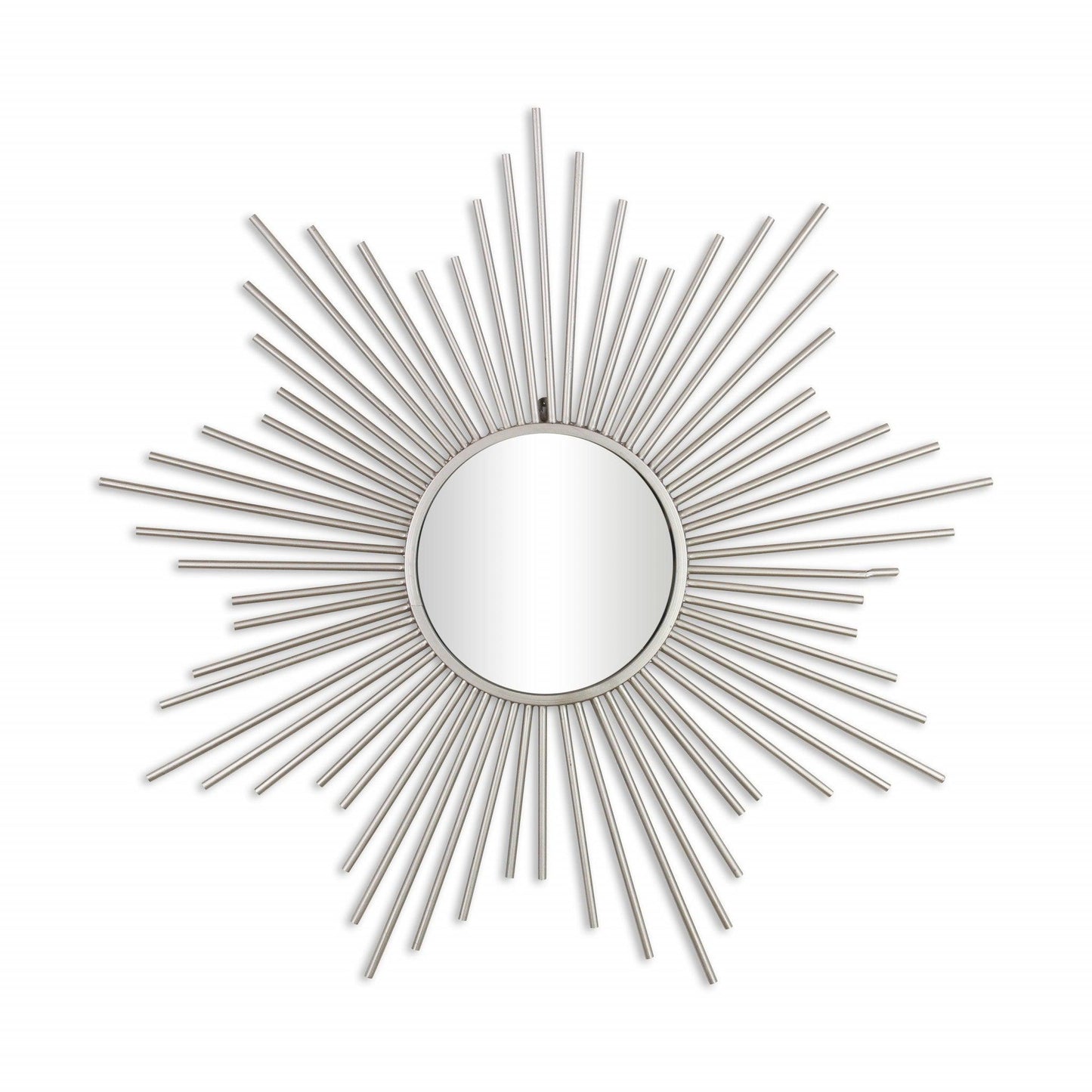 HomeRoots Striking Silver Metal Sunburst Design Wall Mirror