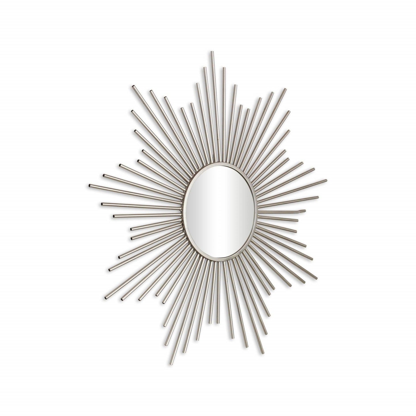 HomeRoots Striking Silver Metal Sunburst Design Wall Mirror
