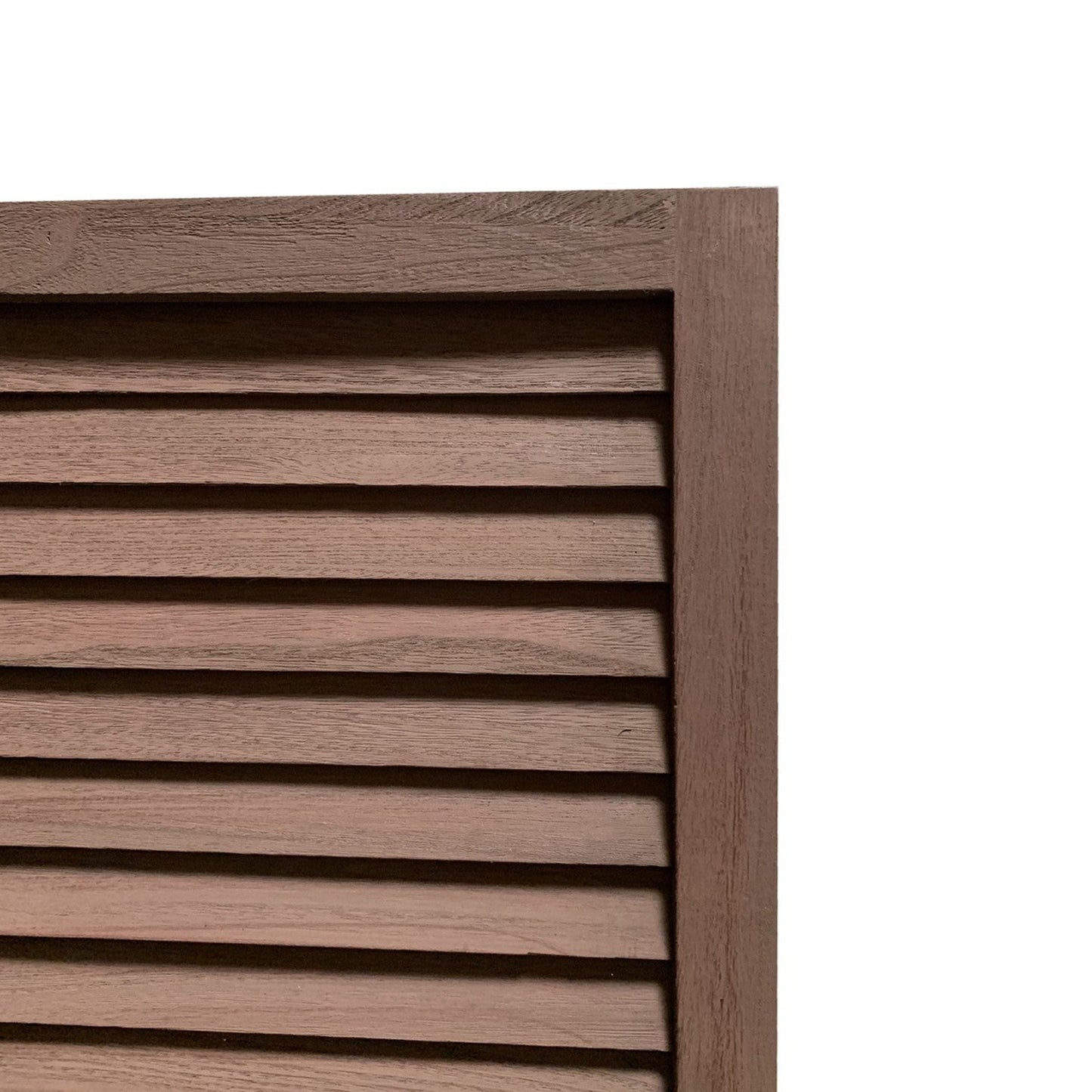 HomeRoots Stylish Three Panel Shutter Divider Screen in Washed Brown Finish