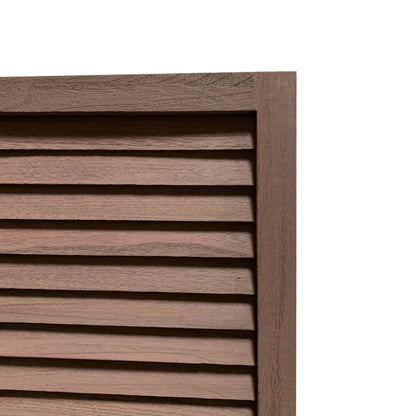 HomeRoots Stylish Three Panel Shutter Divider Screen in Washed Brown Finish