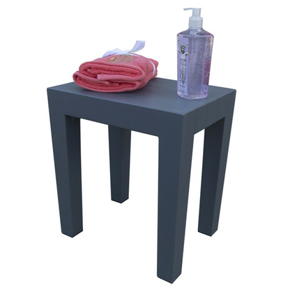 HomeRoots Super Sturdy Plastic Shower Stool in Gray