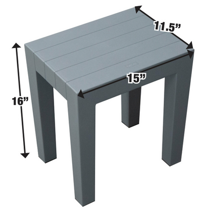 HomeRoots Super Sturdy Plastic Shower Stool in Gray