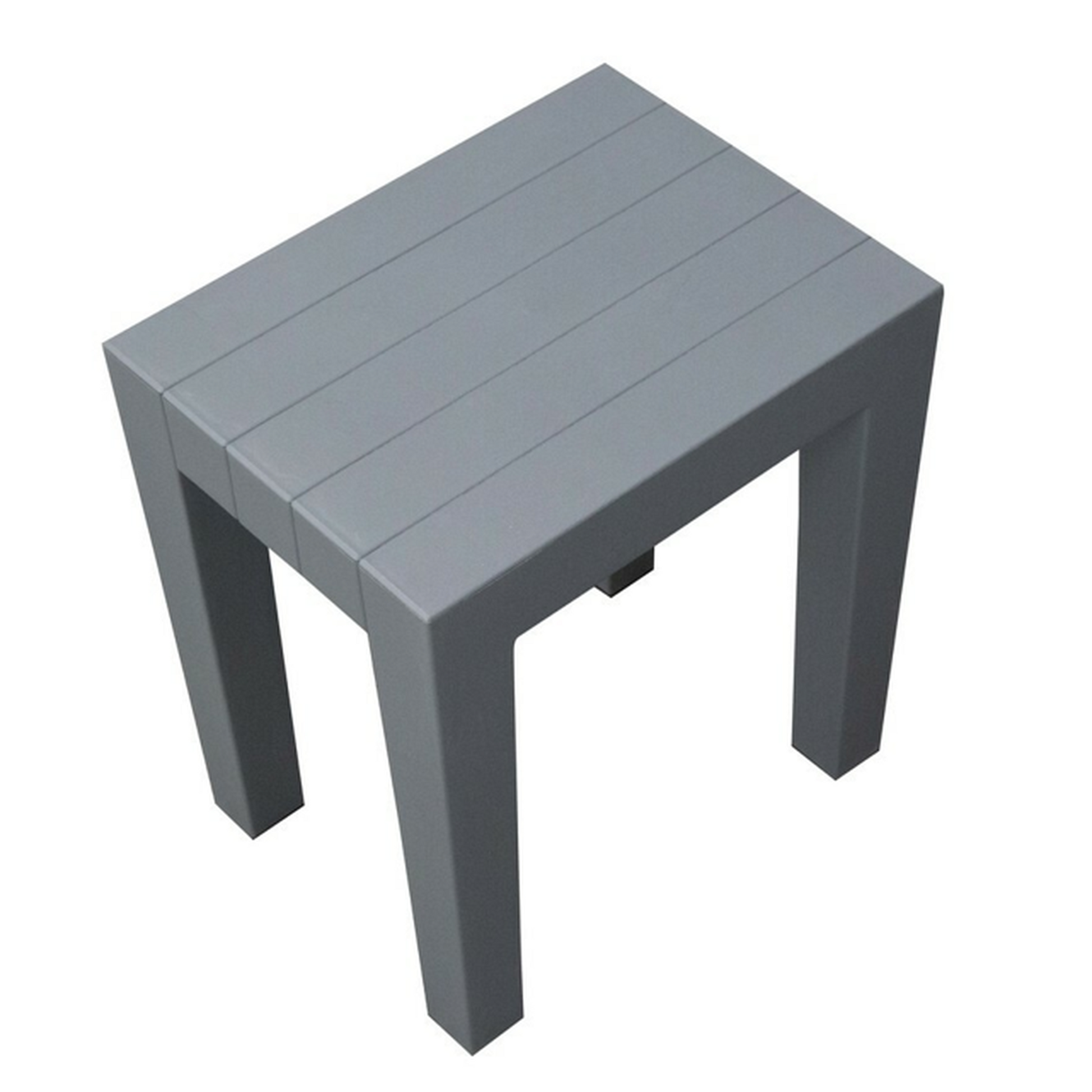 HomeRoots Super Sturdy Plastic Shower Stool in Gray