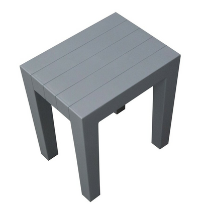 HomeRoots Super Sturdy Plastic Shower Stool in Gray