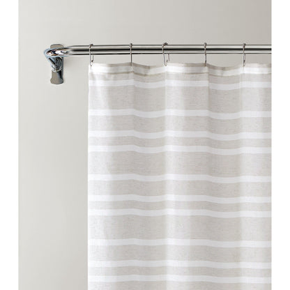 HomeRoots Taupe And White Striped Shower Curtain