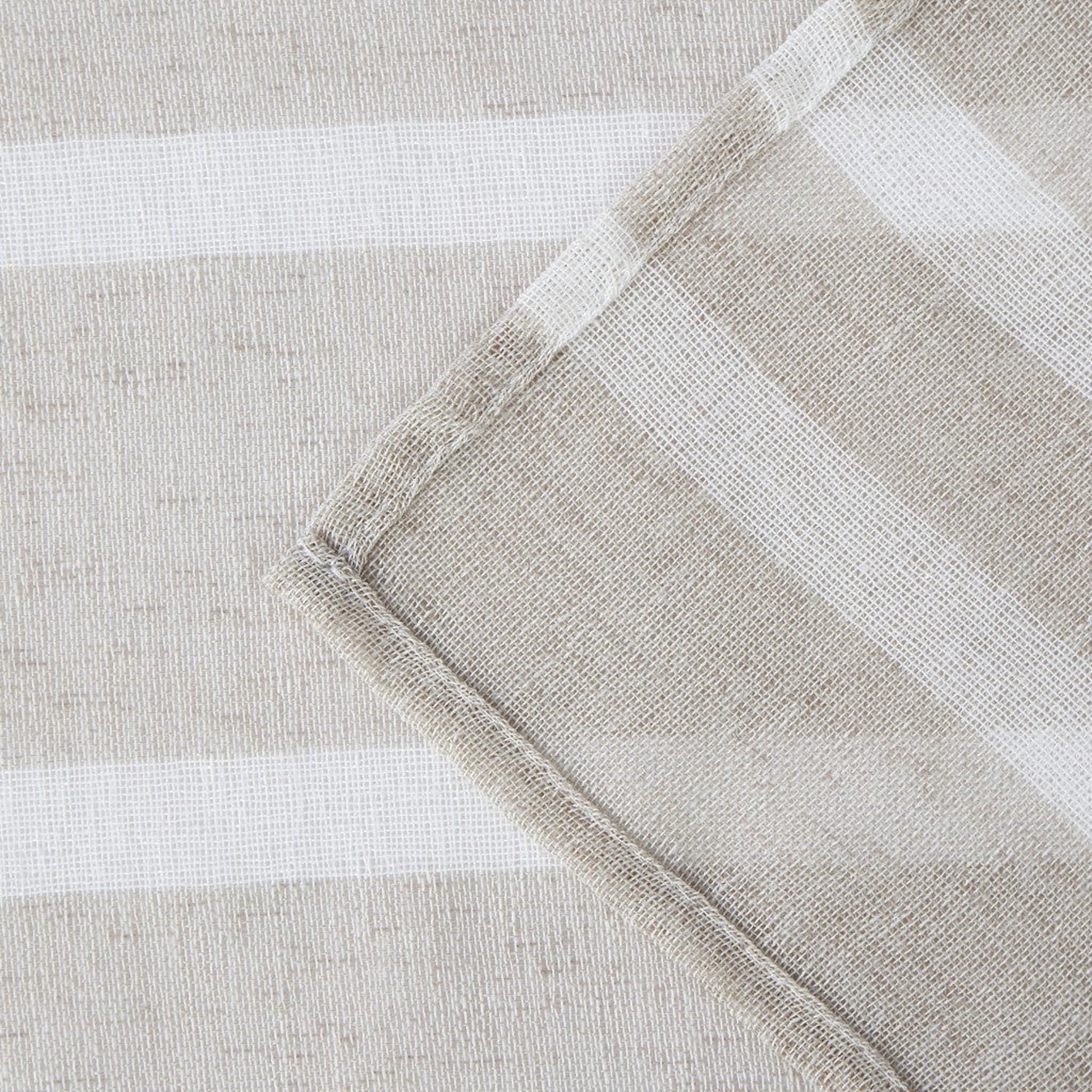 HomeRoots Taupe And White Striped Shower Curtain