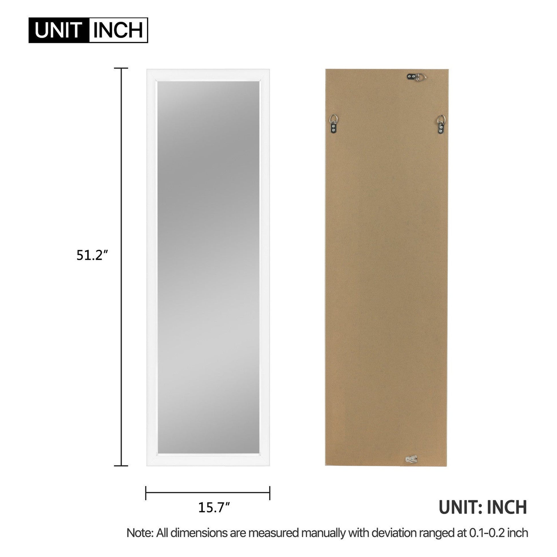 HomeRoots Thick Border White Wall Mirror