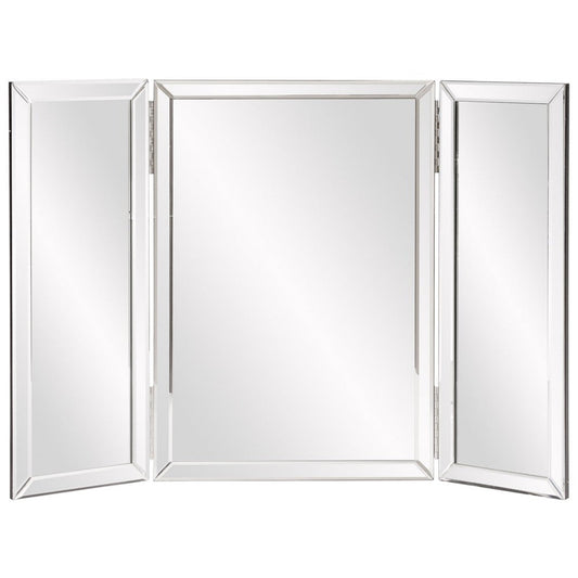 HomeRoots Three Part Hinged Vanity Tabletop Mirror